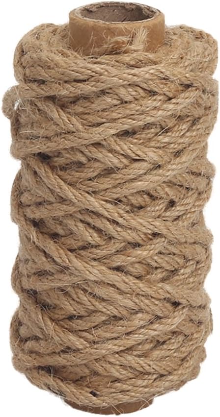 Tenn Well Strong Natural Jute Twine, 4mm Thick 66 Feet Long Jute String Rope Roll for Garden, Arts & Crafts, Home Decor, Packaging