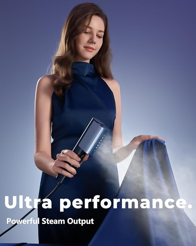G3 Pro Smart Handheld Steamer for Clothes – Global Voltage Adaptation, Palm-Sized & Lightweight (0.8lb), Dual Steam Modes, Auto Shut-Off, Travel & Home Double Use (navy blue)