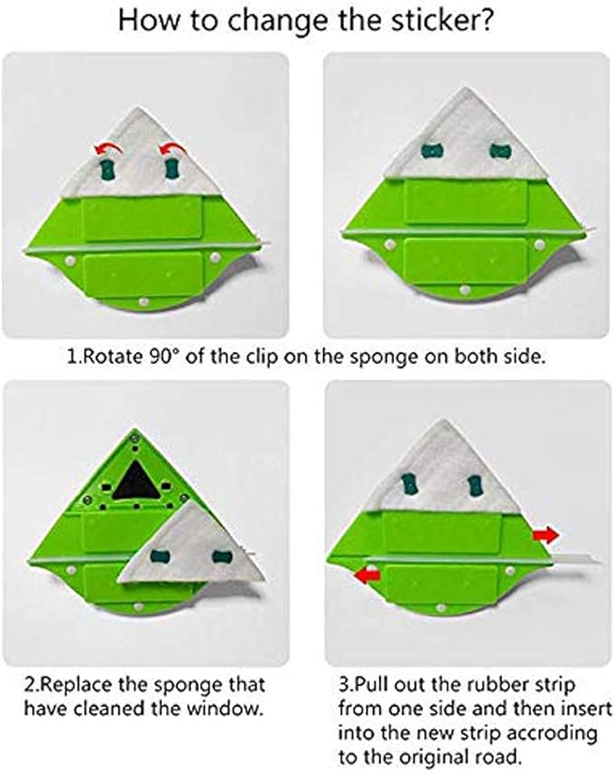 Replacement Accessories for MIFXIN Magnetic Double-Sided Window Cleaner Glass Wiper Double Glazed Windows 15-24mm Thickness Magnetic Cleaning Tool (Only Accessories)
