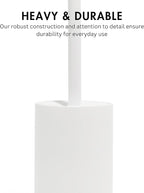 Matte White Toilet Bowl Brush for Bathroom with Holder - Bathroom Cleaner Scrubber with Sleek Design, Sturdy, and Durable Bristles