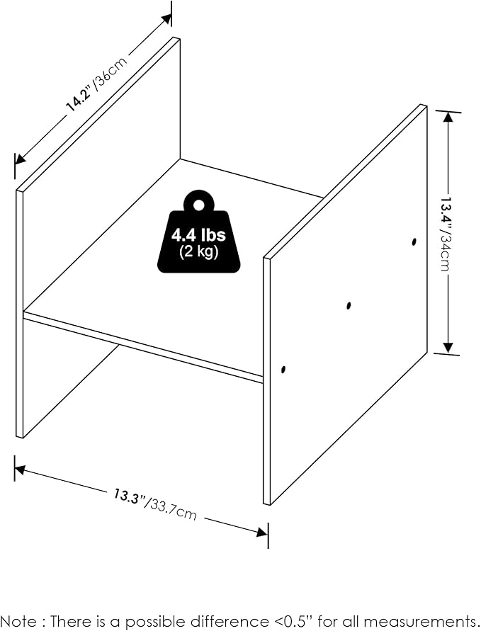 Furinno Cubicle H-Shelf Cube Organizer Insert (Does not fit IKEA Kallax Shelving), White