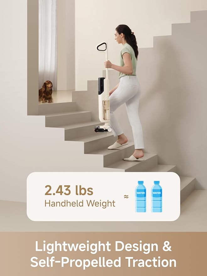 MOVA K30 SE Wet Dry Vacuum Cleaner, 180° Lie-Flat Reach Smart Vacuum Mop, 0 in Dual-Edge Cleaning, one-press self-cleaning, Lightweight, Powerful 18000Pa Suction Floor Cleaner for Hard Floors Pet Hair