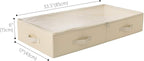 31.5"(85cm) Length Spacious Visible Lidded Under Bed Storage Bins for Shoes, Blankets, Toys Organization Containers, Wedding Dress Storage Box, Beige