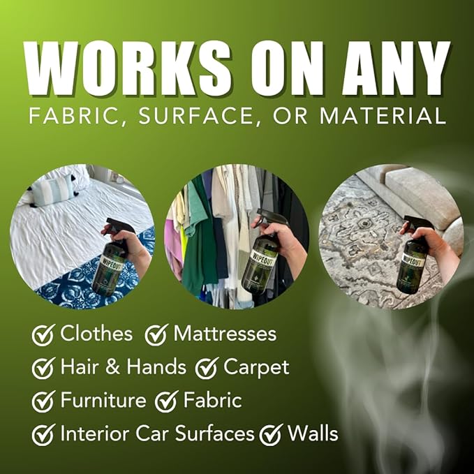 Chronic Wipeout Smoke Smell Eliminator for Home, Cars, Clothes, & More | Smoke Odor Eliminating Spray for All Kinds of Strong Smoke | Gifts for Smokers - Apple, Bamboo Teak, & Unscented 3 Pack - 4 oz