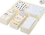 GRANNY SAYS Drawer Organizer Clothes, 6 Pack Dresser Organizer Bins for Nursery, Closet Organization and Storage Dividers for Clothing, Baby Clothes, Underwears, Beige