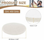 HARFINGTON 16pcs Scrubber Scouring Pads 450 Grits 5 Inch Drill Power Brush Hoop and Loop Surface Conditioning Disc Drill Scuffing Disc Scrub Pads for Home Kitchen Cleaning, White