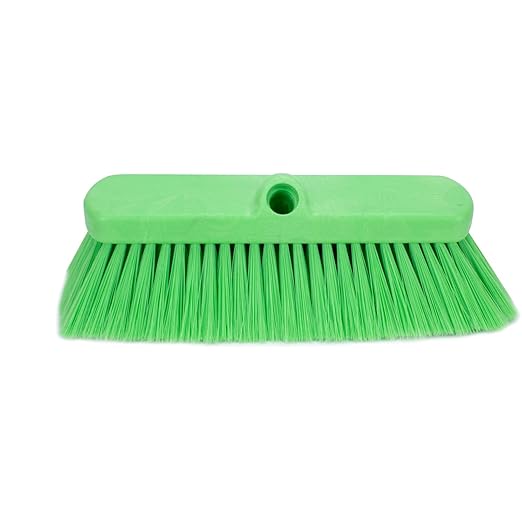 SPARTA 41278EC75 Flo-Thru Plastic Wall Scrub Brush, Equipment Brush With Soft Nylex Bristles For Industrial Kitchens, Hospitals, Commercial Cleaning, 4 Inches, Lime