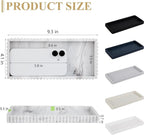 Silicone Bathroom Tray Small Vanity Organizer Rectangle Sink Caddy Sponge Holder Kitchen Counter Decor for Dish Soap, Perfume, Candle, Marble