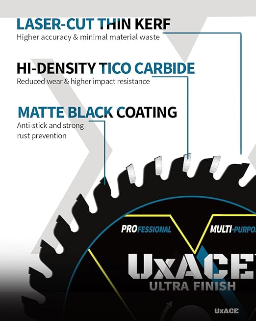 3-Inch 36-Tooth Circular Saw Blade with 3/8-Inch Arbor, Ultra Finish General Purpose Cutting, Carbide Tip, Thin Kerf, for Plywood, MDF, OSB, Laminated, Plastic, Thin Aluminum, 3 Pack