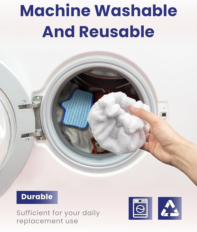 Steam Cleaner Accessories Compatible with Dupray Steam Cleaner, Triangle Microfiber Bonnet for Neat Steam Cleaner & Microfiber Pads, 3+3 Reusable Steamer Cloth Cover Cleaning Steam Mop Pad