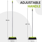 Green Indoor Broom 54" Long Handle House Broom for Floor Cleaning Sweeping Broom for Kitchen, Garage, Lobby, Patio and Garden