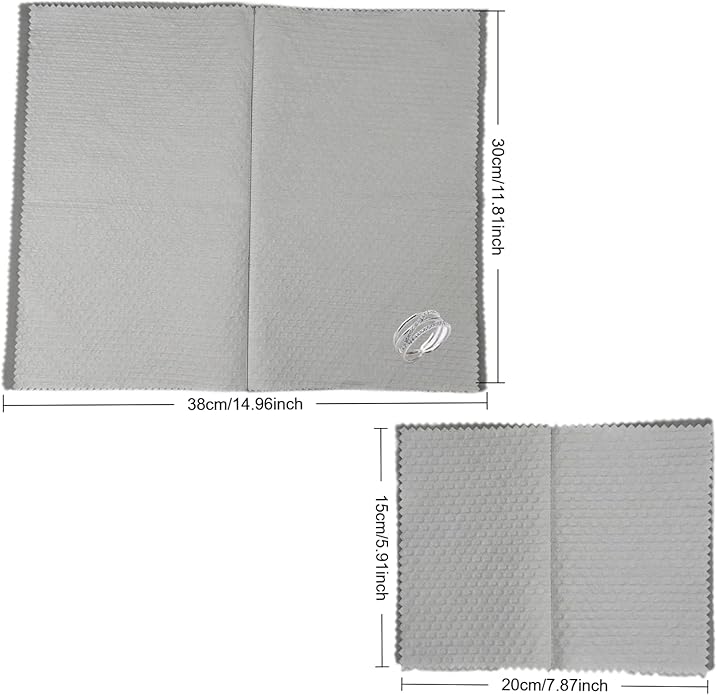 3 Piece Fine Jewelry Polishing Cloths Sterling Silver, Gold, Platinum Double Sided Jewelry Cleaner - Keeps It Shining1