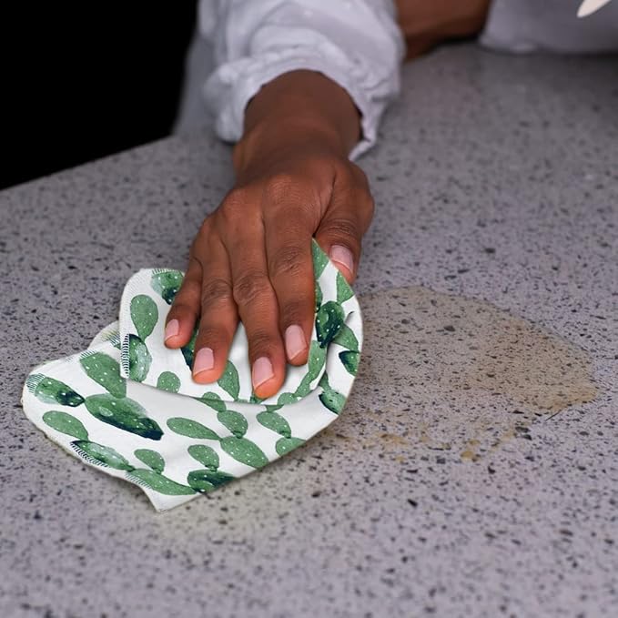 The Useless Brand Reusable Paper Towels Roll | 12 Eco Friendly Washable Cotton Flannel Towels w/Cardboard Roll | Zero Waste & Sustainable | Fits on All Holders (Cactus, 12 Towels)