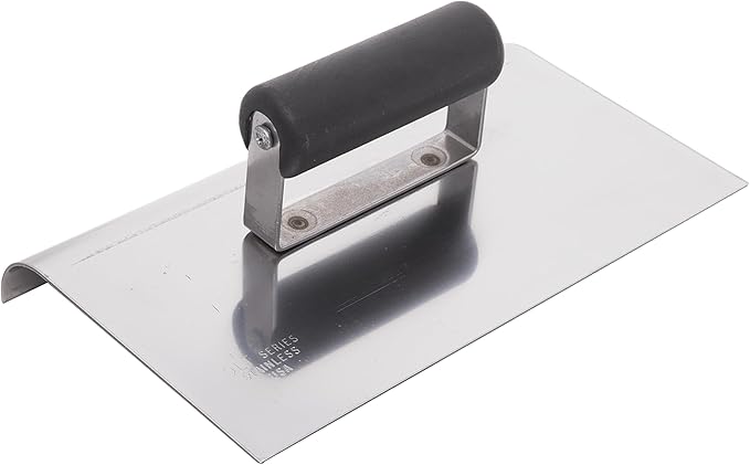 MARSHALLTOWN QLT Stainless Steel Hand Edgers, Plastic Handle Material, 254mm Length, 152mm Width, 10mm Radius, 13mm Lip, Made In The USA, CE531SP