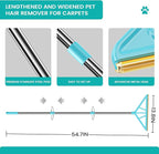 Carpet Rake for Pet Hair Removal,Reusable Pet Hair Remover, 55”Adjustable Long Handle Carpet Rake Pet Hair Remover,Dog Hair Rake,Cat Fur Brush,Lint Remover Scraper for Carpets,Rugs,Mats,Couch