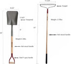 KYLIN Landscaping Shovel Rake Tools Set Heavy Duty Yard Digging Shovels Garden Hoe Long Ash Handle Forged Scraper Bush Hook for Professional-Grade 8 Pieces Lawn Tools