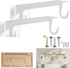 Heavy Duty Closet Rod Bracket 2 Pack WYGWP Wall Mounted Closet Shelf Brackets Supports 200lbs,White Closet Rod Support Bracket for DIY Home and Closet Decor