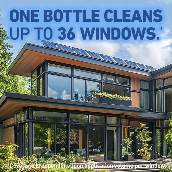 Wet & Forget Window & Screen Cleaner – Outdoor Window Cleaner Spray & Hose Attachment; No Scrubbing, Superior Scrub-Free Shine for Windows & Screens; 48oz (Pack of 2)