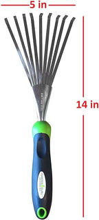 Garden Guru Stainless Steel Hand Rake Soil Tiller with Ergonomic Handle, Great for Gardening, Cultivating, Loosening Soil & Spreading Mulch (4 Pack)