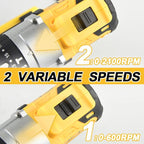 1/2" Cordless Drill Driver 798 in-lbs 25+3 Clutch 2 Speed Modes Power Drill with 2 x 1.5Ah Li-ion Battery, Fast Charger, 24pcs Accessories and Carry Case for Home Improvement, DIY Project