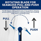Extendable Shower Squeegee with 180-Degree Rotating Blade for Push/Pull Use – Ergonomic Cleaning Tool for Showers, Glass Doors, and Windows – 16'' to 28'' Handle for Strain-Free Cleaning