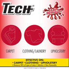 TECH Multi-Purpose Stain Remover | For Carpet, Clothes, Baby, Furniture, Pet, Upholstery, Laundry, Rug Stains | Red Wine, Blood, Coffee, Armpit Stain Remover All-In-One Solution | (8 ounce Bottle)