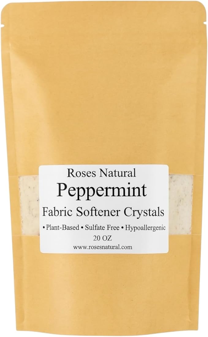 Fabric Softener Crystals, 20 oz, Plant-Based, Hypoallergenic Scent Beads, Softens & Freshens Laundry, Available in Peppermint, Lavender, Patchouli, Leather, Made in the USA (Peppermint)