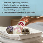 Ezhippie Quality Wool Dryer Balls - 6 XL Mushroom Pack - 1000+ Loads - Pure Organic Wool - Reusable Natural Fabric Softener Perfect with Essential Oils, Reduce Clothing Static and Wrinkles