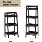 UTEX 4-Tier Ladder Shelf, Bathroom Shelf Freestanding, 4-Shelf Spacesaver Open Wood Shelving Unit, Ladder Shelf (Espresso)