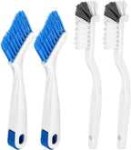 Small Crevice Cleaning Brush Set for Household Use, 4-Piece Multifunctional Small Scrub Brushes Hard Bristle Gap Cleaning Brushes with Handle for Kitchen Sinks Window Tracks Bathroom Corners(4)