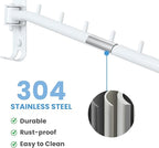 Clothing Racks for Hanging Clothes, Garment Racks Wall Mounted Clothes Bar-Hanger Holder Hooks Heavy Duty Folding Drying Rack Space Saving Clothing Hanging System Closet Storage Organizer