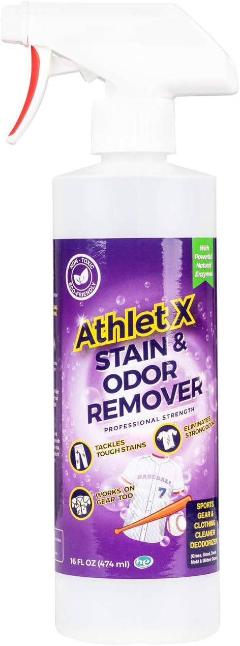 AthletX Amazing laundry detergent liquid Sports Wear Stain & Odor Remover - Grass, Blood & Sweat Stains & Odors - Workout Clothes - Natural Enzymes - USA Made
