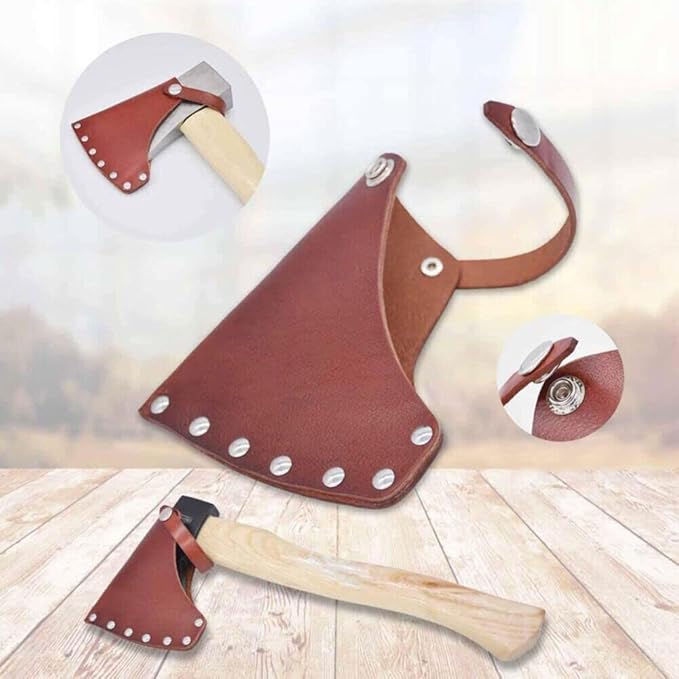 1PC Portable Leather Holder Lanyard Blade Sheath Head Cover For Axe Hatchet