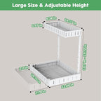 REALINN Under Sink Organizer, 2 Tier Expandable Under Cabinet Organizer, Heights Adjustable Pull Out Storage for Kitchen Bathroom Laundry, White, 2 Pack