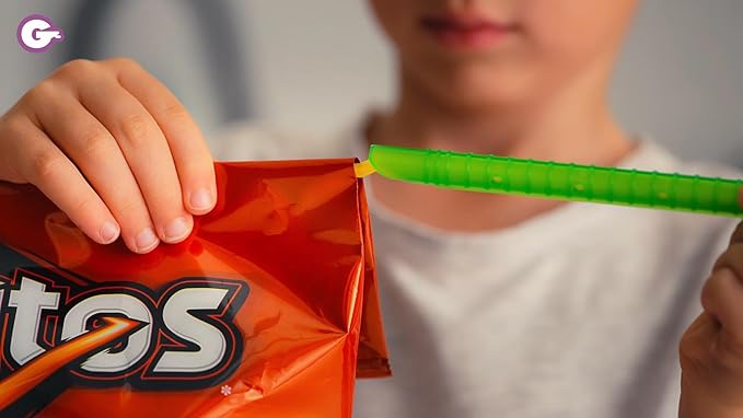 GRIPSTIC Bag Sealer - Reusable Chip Bag Clips. Patented. Airtight & Waterproof Seal on Food Storage Bags, Kids Snacks & More. Near Zero Waste. 12ct Large