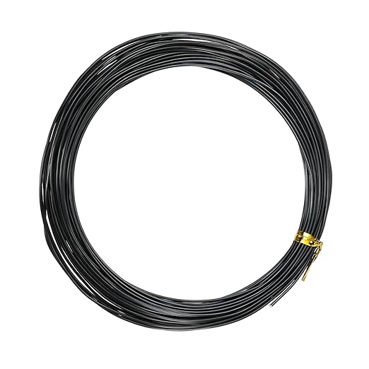 Bonsai Training Wire, 1mm x 32.8 ft Anodized Aluminum Floral Plant Training Wire Bendable Metal Stems Accessories for Gardening Branch Fixing Crafts (Black)