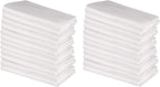 DG Collections 100% Cotton Flour Sack Towels – 24 Pack, 27x27 Inches, White, Lint-Free, Pre-Washed, Hemmed Edges – Reusable Kitchen Towels for Cleaning, Embroidery, Printing & Crafts - White