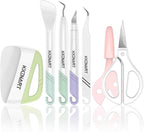 Xinart Weeding Tools Set for Cricut Vinyl Craft Knife/Weeder/Scraper/Spatula/Tweezers/Scissors Basic Weed Removal Tool Kit Weeding Cardstock