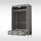 Portable Wardrobe Closet with Shelves & Drawers - Light Grey Oxford Fabric Clothes Organizer for Bedroom, Dorm Room - Waterproof, Easy Assembly No Tools Needed(35.4" x 17.7" x 67")