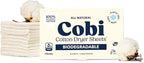 Cobi Biodegradable Non-Toxic Dryer Sheets – Naturally Unscented Cotton Dryer Sheets – Eco-Friendly, Plant-Based, Plastic-Free (96, Unscented)