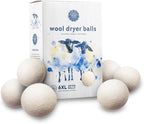 Woolzies Wool Dryer Balls Organic: 6 XL Laundry Balls for Dryer + 10 ml Still Breeze Essential Oil Combo for use as 100% Pure and Natural Fabric Softener | Best Scented Wool Balls Laundry