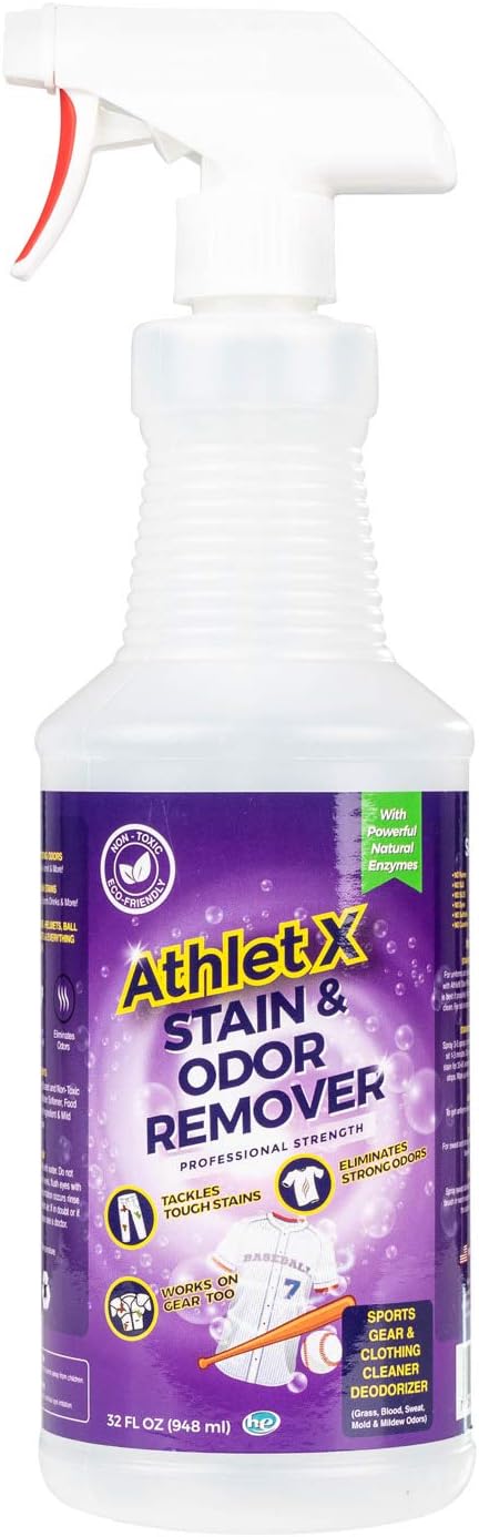 AthletX Amazing Sports Wear Stain & Odor Remover - Grass, Blood & Sweat Stains & Odors - Workout Clothes - Natural Enzymes - USA Made