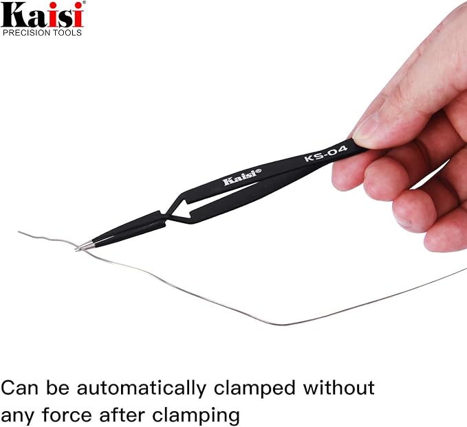 Precision Tweezers Set, Kaisi 10 PCS ESD Tweezer Set, Anti-Static Stainless Steel Tweezers Kit Curved Tweezers for Craft, Jewelry, Electronics, Laboratory Work