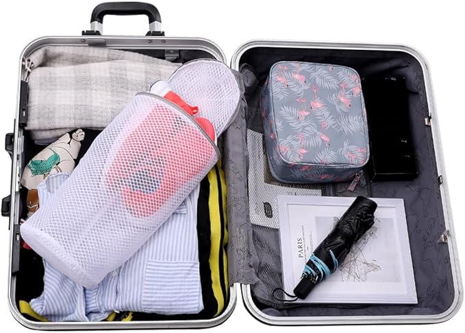 Kimmama Laundry Bags Mesh Wash Bags, Shoe Washing Machine Bag, Net Washer Sack with Zipper, Dryer Pouch for Cleaning and Drying Footwear, Sneaker, Trainers, Plimsolls, Slippers, Gym, Running, Tennis