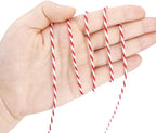 Leecogo Bakers Twine String Red and White Cotton Twine 656 Feet Christmas Twine for Gift Wrapping DIY Crafts Home Decoration Cooking