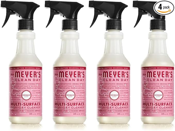 Mrs. Meyer's Multi-Surface Cleaner, Peppermint, 16 OZ (Pack of 4)