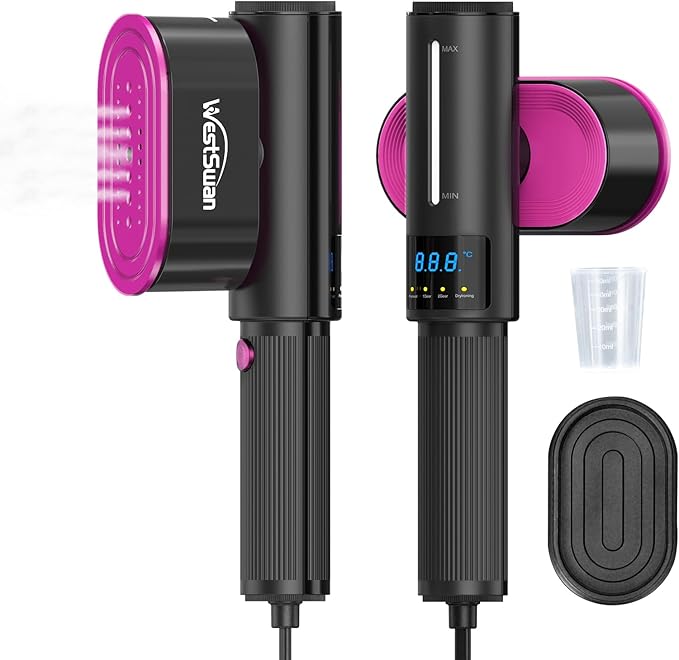 Portable Travel Steamer for Clothes, Fast Wrinkle Remover Garment Steamer for Home & Travel, 2-in-1 Iron & Steam with 90°Rotatable Head, Handheld Iron Steamer with 100ml Water Tank