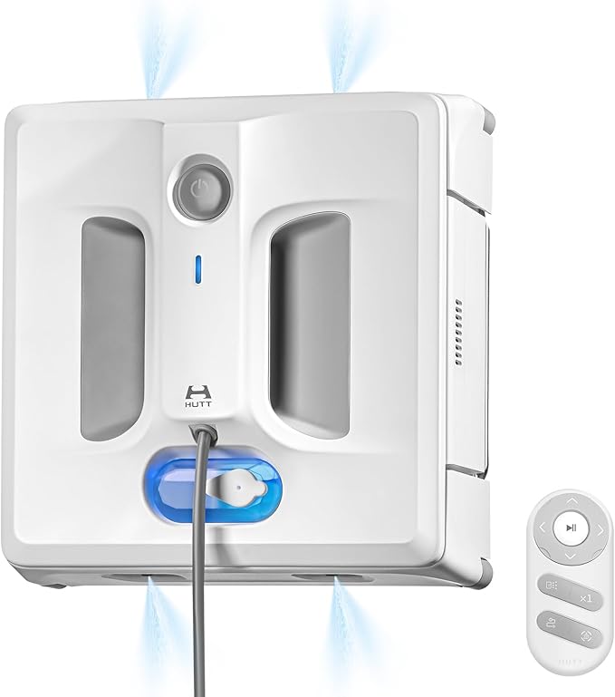 Auto Window Cleaning Robot A1, Upgraded 4 Water Spray & 6000PA High Suction Power Window Cleaner with Laser Sensor Detection, Perfect for High-Rise Windows, Tiles and Glass