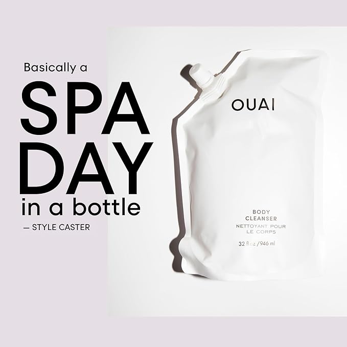 OUAI Body Cleanser Refill, Dean Street - Foaming Body Wash with Jojoba Oil and Rosehip Oil to Hydrate, Nurture, Balance, Soften Skin - Paraben, Phthalate and Sulfate Free Skin Care Products (32 Fl Oz)