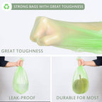 Jaoul Trash Bags 8 Gallon, Medium Garbage Bags, 0.67 Mil Extra Strong Trash Bags for 30 Liter Trash Can, Suitable for Kitchen, Bathroom, Office, Restroom, Car, Green, 90 Counts
